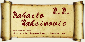 Mahailo Maksimović vizit kartica